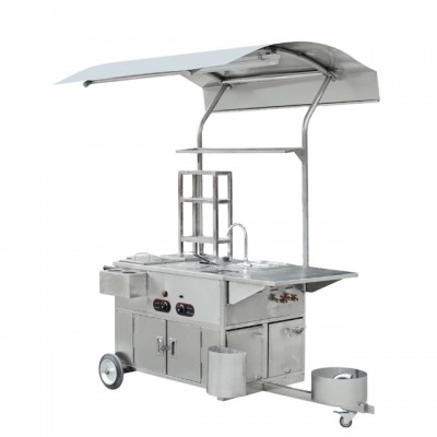 Mobile Fast Food Carts Moving Dining Truck Outdoor Street Restaurant Kitchen Cart Food Trailer