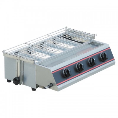 Restaurant Barbecue Equipment Stainless Steel Table Top Gas BBQ Grill