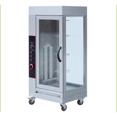 Smokeless infrared gas chicken rotisseries machine with glass window showcase