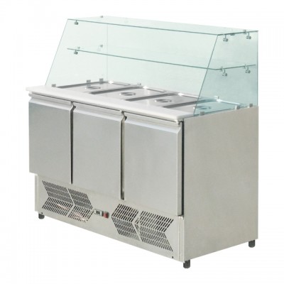 Restaurant 2 doors Salad Bar Refrigerator /Salad Prep Counter