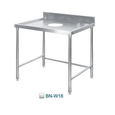 Commercial stainless steel waste collection catering work table for kitchen