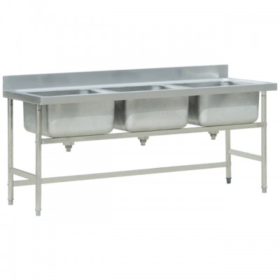 Exquisite mould made assemble stainless steel triple bowl sink bench