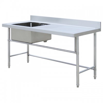 Commercial restaurant kitchen stainless steel sink work table