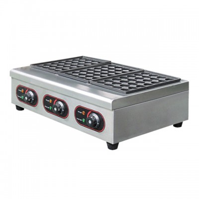 3 burners non-stick 81 fish pellets capacity electric fishball oven takoyaki making machine