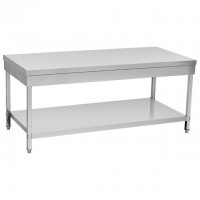 Rectangular work table with under shelf stainless steel  2 layers kitchen/laboratory worktable